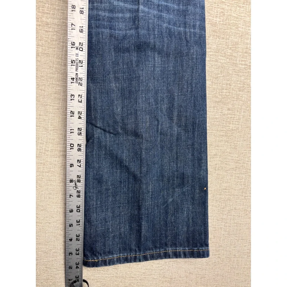 Levis 527 Bootcut Mens 31x34 Slim Jeans Grainy Dark Washed Denim Grungy Fade